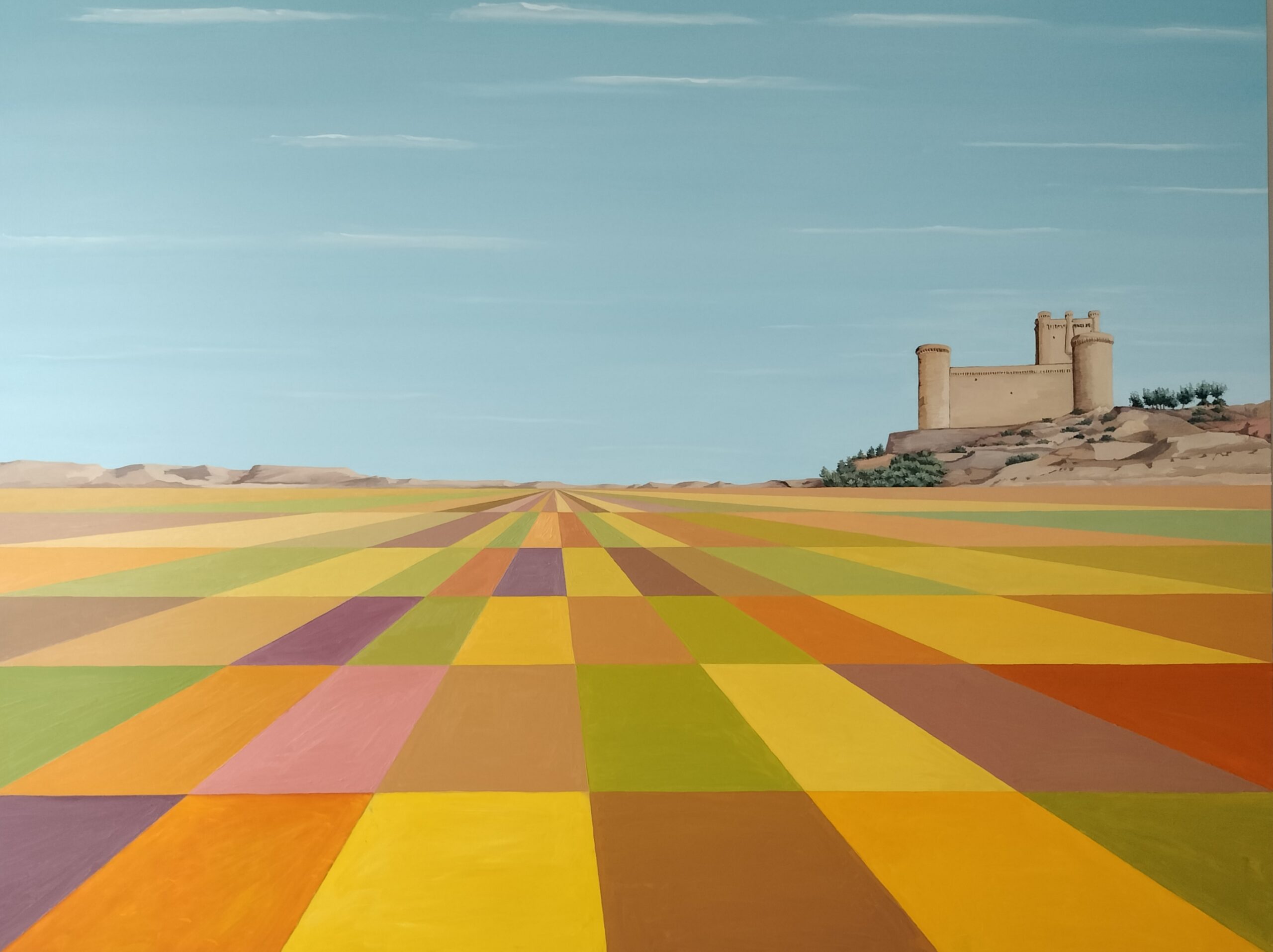 Castillo en agosto tapiz geométrico